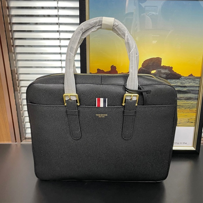   ,37cm - トムブラウンメンズレザーブリーフケース THOB0059,37cm,ブラック