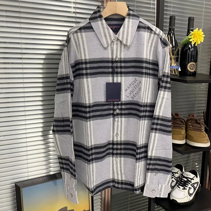 ルイヴィトン メンズ チェック シャツ - lvc2140x