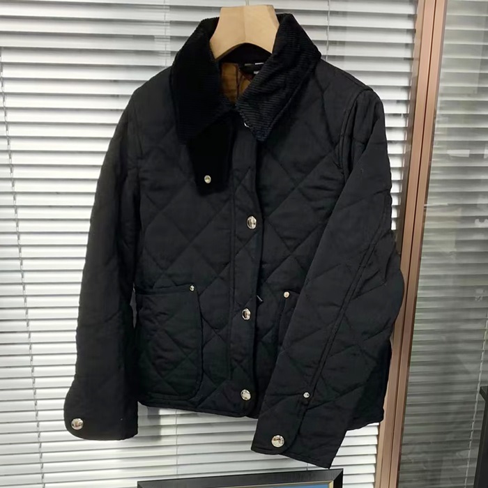 バーバリー レディース ブラック コーデュロイ ロップ ジャケット -  Corduroy - bur04281x