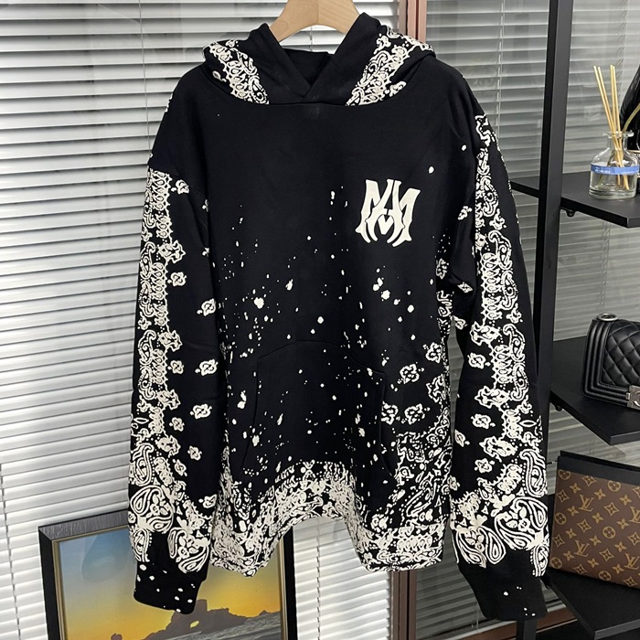 アミリ メンズ ブラック フーディーTシャツ - Amiri  - amc1895x