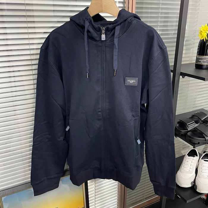 ディーアンドジー メンズ ネイビー フーディ -   - doc2197x