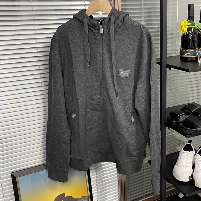 ディーアンドジー メンズ グレー フーディ -  Gray  - doc2195x