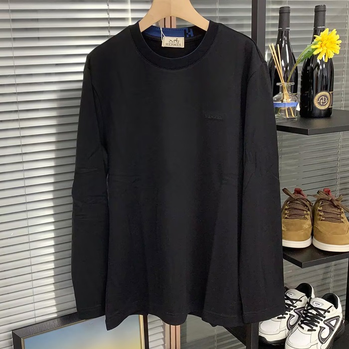エルメス メンズ ラウンドネック長袖Tシャツ -   - hec2404x