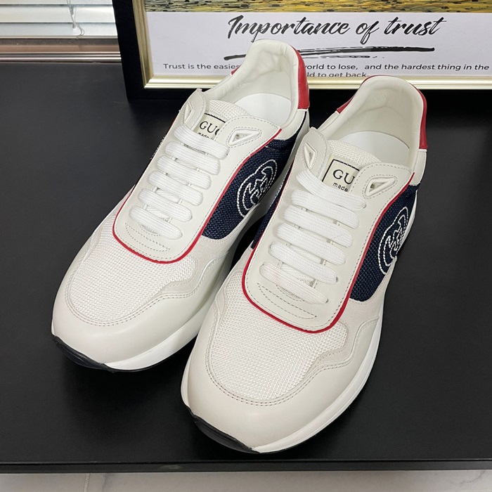 グッチ メンズ ネイビー スニーカー - - gus850x