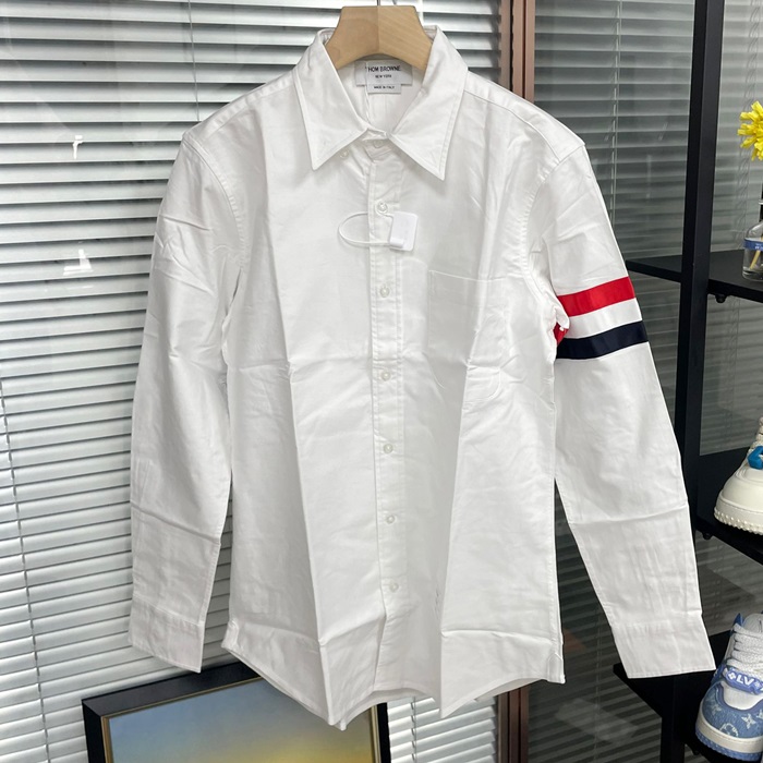 2020 Strap  - トムブラウンメンズ ストラップ コットン シャツ Thom01058x.ホワイト