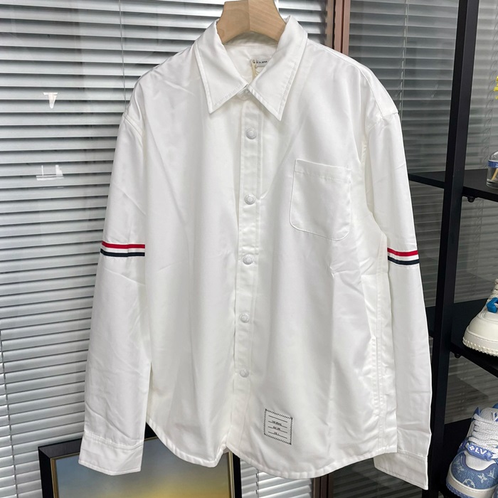 Strap  White - トムブラウンメンズ ストラップ コットン シャツ Thom01428x Size ホワイト