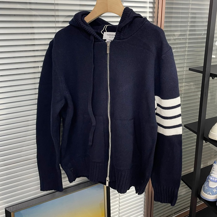 トムブラウン メンズ ジップアップ フード セーター - Hood er - thc2338x