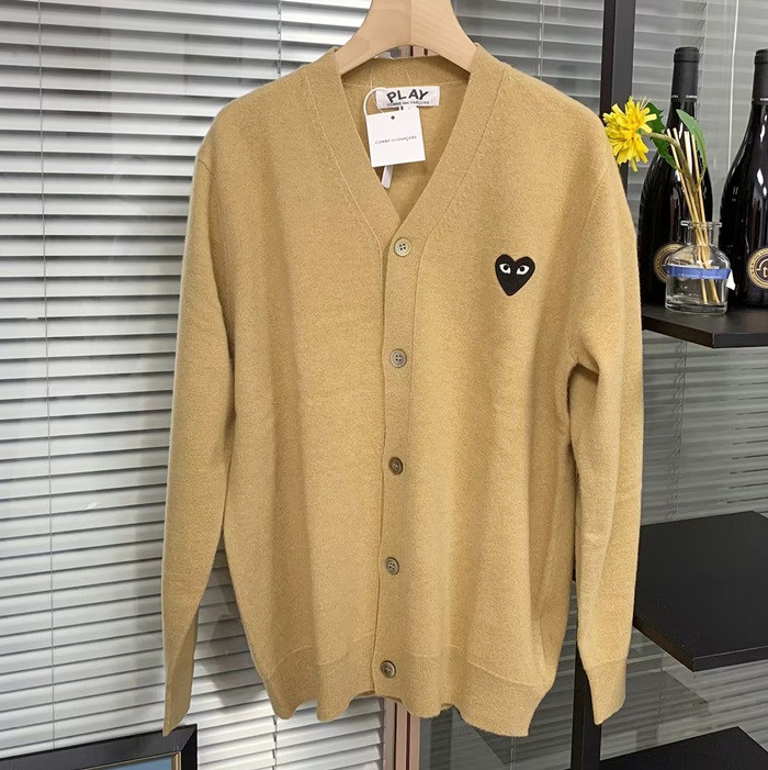  - コムデギャルソン ユニセックス ブラック Vネック カーディガン - cdg04x