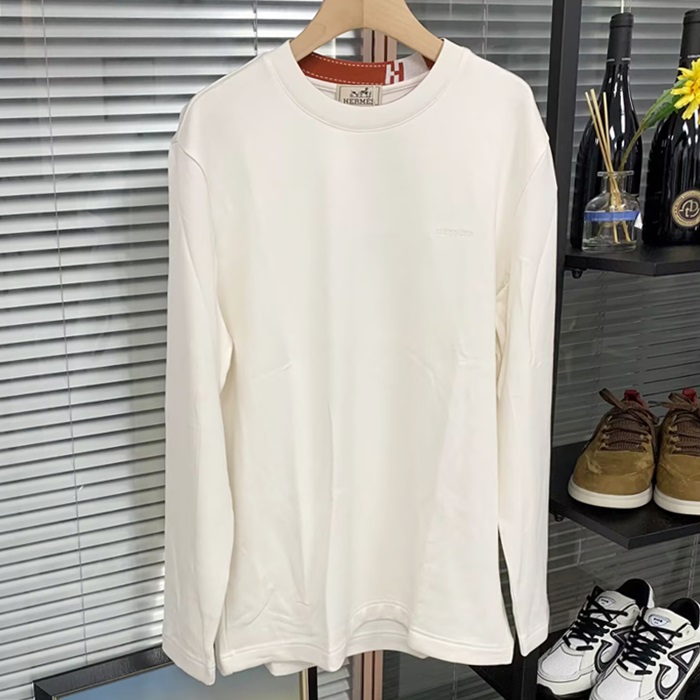 エルメス メンズ ラウンドネック長袖Tシャツ -   - hec2405x