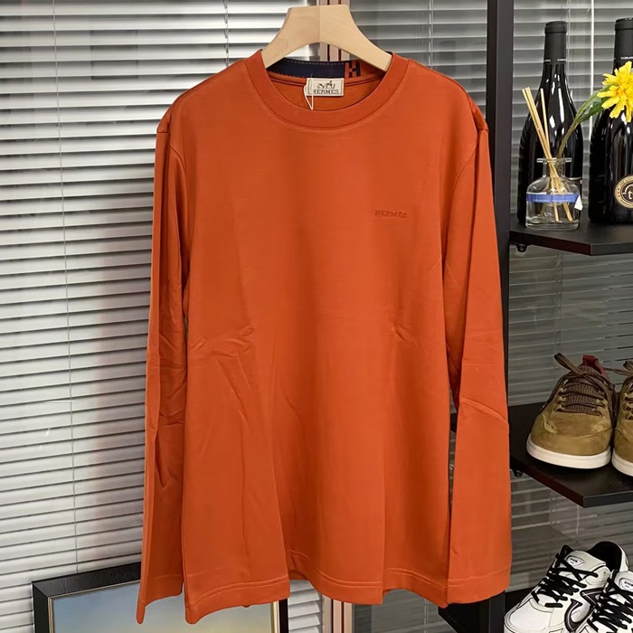  エルメス メンズ ラウンドネック長袖Tシャツ -   - hec2403x