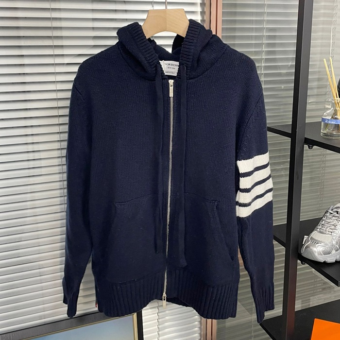 トムブラウン メンズ ジップアップ フード セーター - Hood er - thc2338x