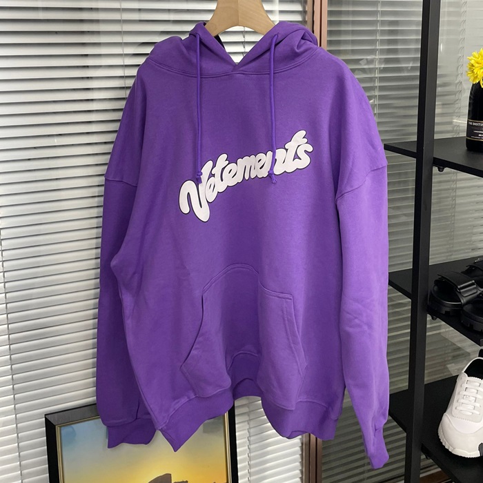 ヴェトモン メンズ パープル フーディーTシャツ - Vetements Purple  - vec70x