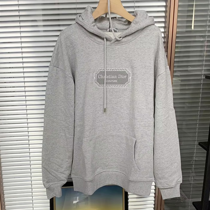 ディオール メンズ カジュアル グレー フーディーTシャツ -  Gray  - dio02193x
