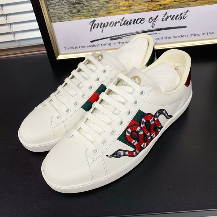 GUCCIMENS LEATHER SNAKE SKEAKERS - グッチ メンズレザースネーク スニーカー GUC0082 