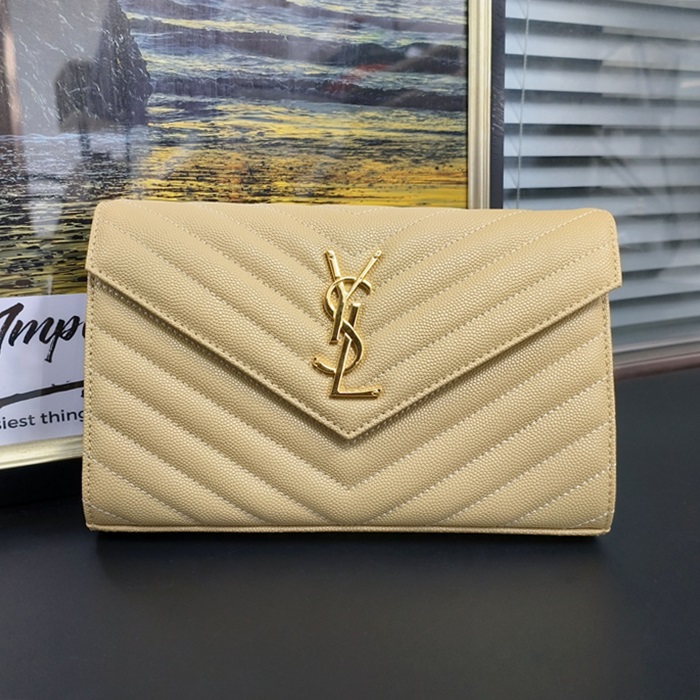   ,22.5 CM - サンローラン レディース モノグラム チェーン ショルダーバッグ 360452 ,SLB0100, 22.5CM,ベージュ