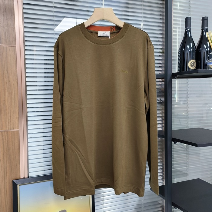 エルメス メンズ ラウンドネック長袖Tシャツ -   - hec2406x