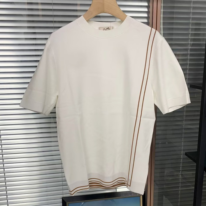 エルメス メンズ ラウンドネック半袖Tシャツ -   - hec2410x