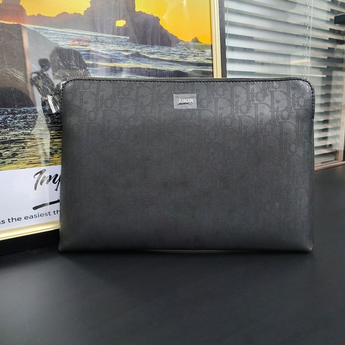 ディオール メンズ ブラック オブリーク クラッチバッグ -  Oblique - di60x