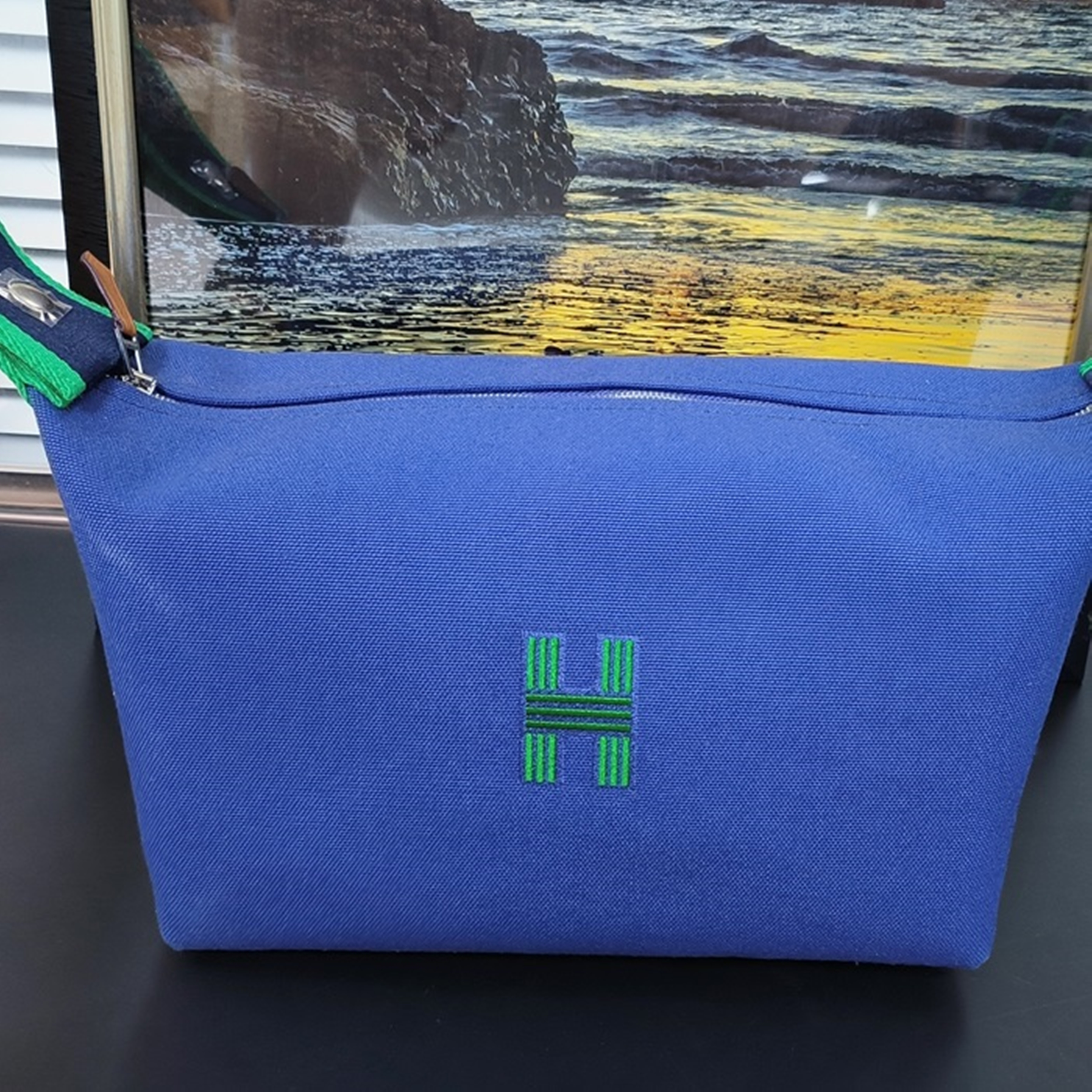  Canvas Pouch ,25cm - エルメスレディース キャンバス パウチバッグHERB0813,25cm,ブルー