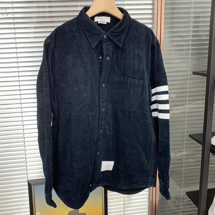 トムブラウン クラシック メンズ ネイビー シャツ -  - tom0615x