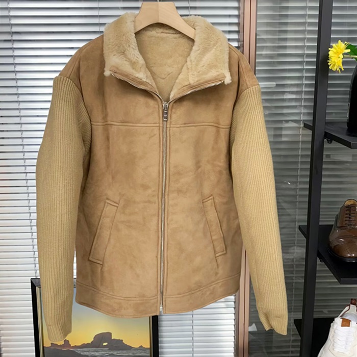 プラダ メンズ モダン キャメル レザージャケット - Camel - pr846x