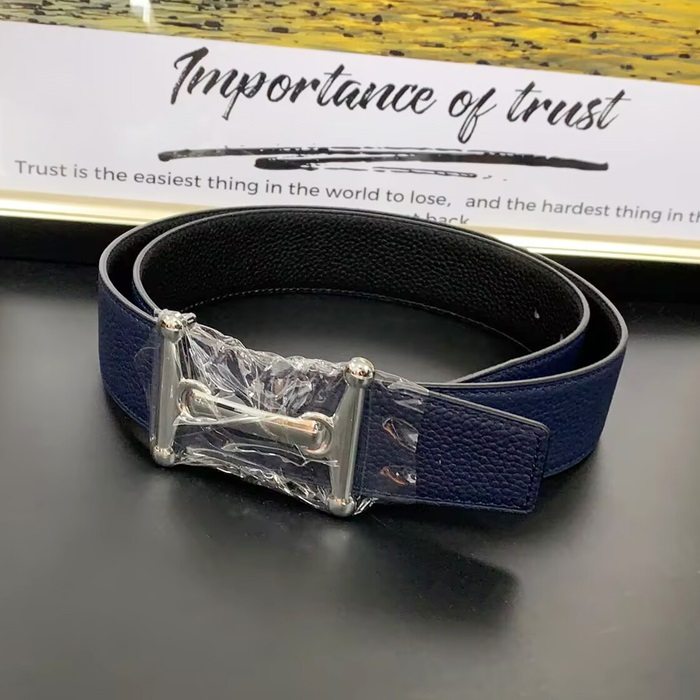   Belt,3.8cm,HERBT0148 - エルメスメンズレザーベルト,3.8cm,ネイビー
