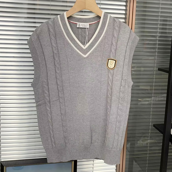 ブルネロクチネリ メンズ Vネック ベスト -  Cucinelli  Best - brc2094x