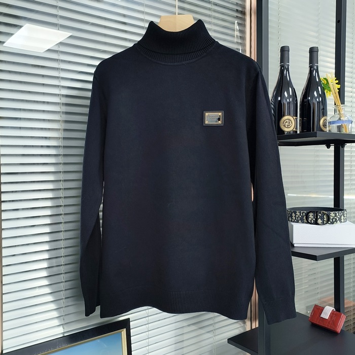 ディーアンドジー メンズ ブラック タートルネック ニット -  Knits - dol512x