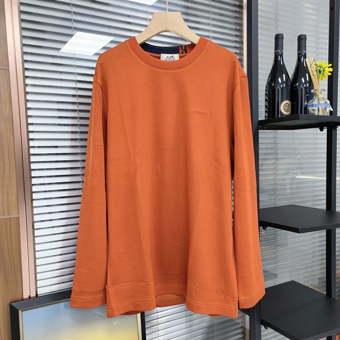 エルメス メンズ ラウンドネック長袖Tシャツ -   - hec2403x