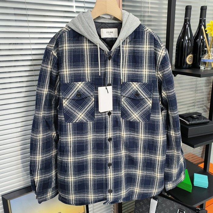 セリーヌ メンズ ブラック フード シャツ - Hood Shirts - cec3048x