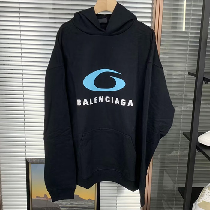 バレンシアガ メンズ ブラック フーディーTシャツ -   - bac2785x