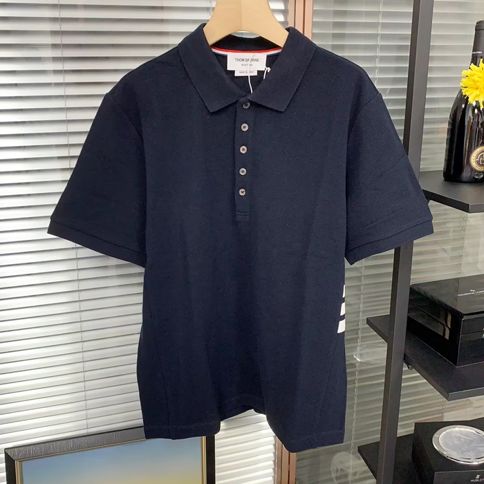 トムブラウン メンズ ブラック ポロ 半袖Tシャツ -  - thc65x