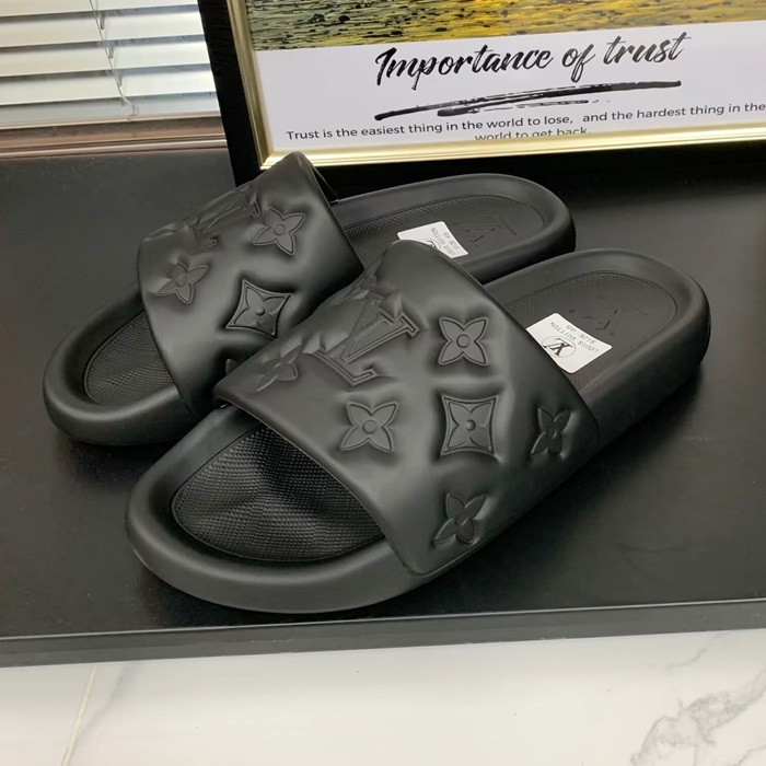 ルイヴィトン ユニセックス ウォーターフロント ブラック ミュール スリッパ  -  - lv1907x