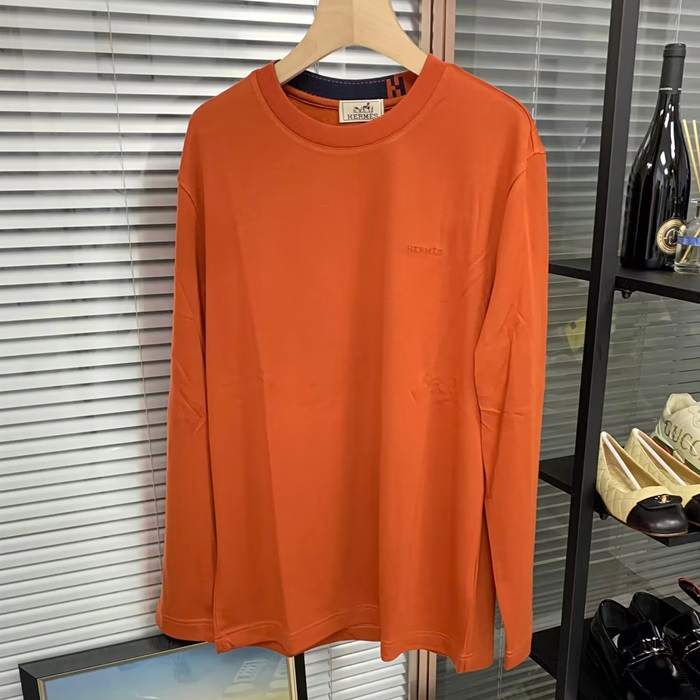 エルメス メンズ ラウンドネック長袖Tシャツ -   - hec2403x