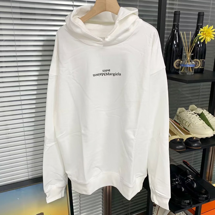 メゾンマルジェラ メンズ ホワイト フーディーTシャツ - Maison margiela White  - mac814x
