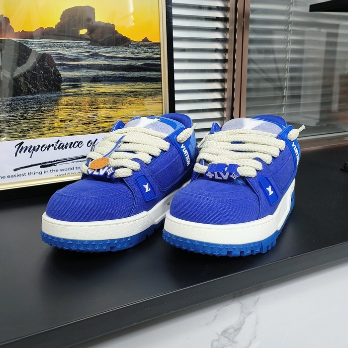 ルイヴィトン メンズ LV トレーニング マキシ ブルー スニーカー  -lv1836x