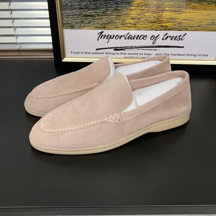 Suede- ルルレモンメンズ スエードローファー LOROS0022.ベージュ