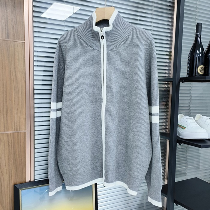 トムブラウン メンズ ジップアップ セーター-  er - thc3264x