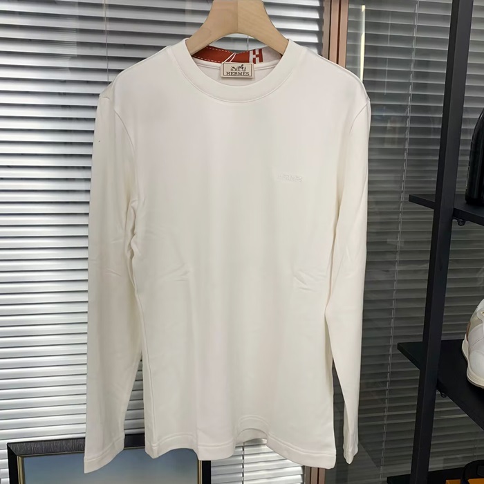 エルメス メンズ ラウンドネック長袖Tシャツ -   - hec2405x