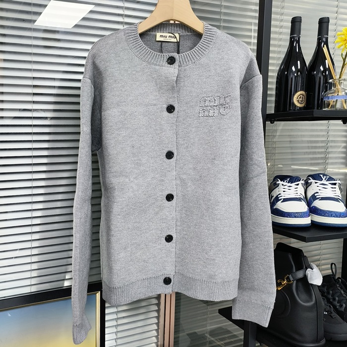 ミュウミュウ ユニセックス オーバーサイズ Vネック カーディガン -   - mic2780x
