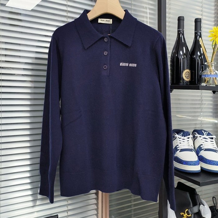 ミュウミュウ レディース ポロ 長袖Tシャツ -   Polo- miu3195x