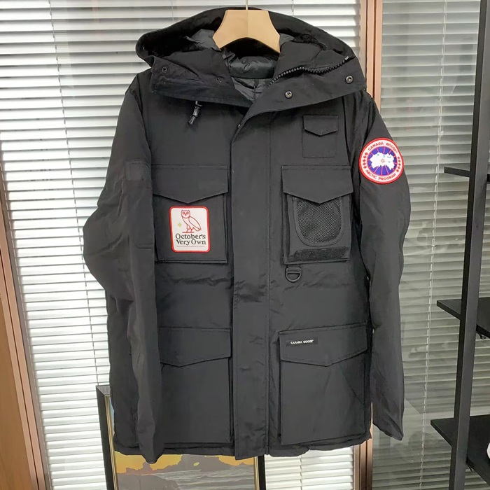 Canada goosePatch LogoGoose  Parka - カナダグースメンズ パッチ LOGO カジュアル グースダウン パディング パーカー Can0381x Size(xs - 2xl) ブラック