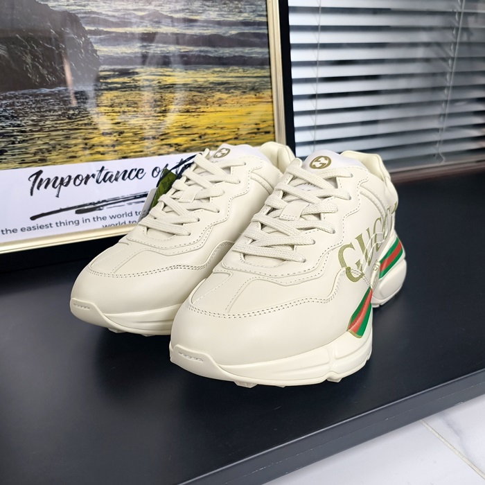 Lighten Print  Sneackers - グッチ ライトン gucci プリント レザー スニーカー Guc0376x.ベージュ