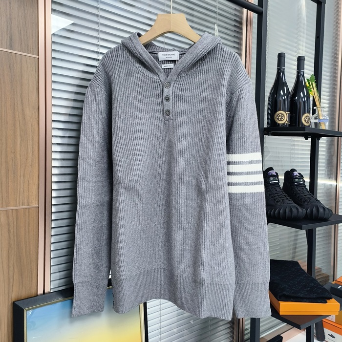 トムブラウン メンズ フード ニットアウターウェア - Hood Knitwear - thc3068x