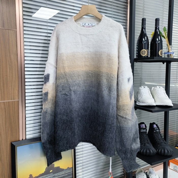 オフホワイト メンズ ラウンドネックニット -  Knitwear - ofc3694x