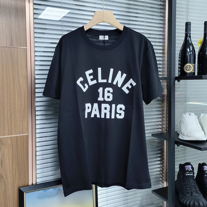 セリーヌ メンズ クルーネック ブラック 半袖Tシャツ - Short sleeved T-shirts - ce0200x