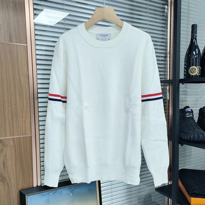 Strap    White - トムブラウンユニセックス ストラップ クルーネック ウール セーター Thom01333x Size ホワイト