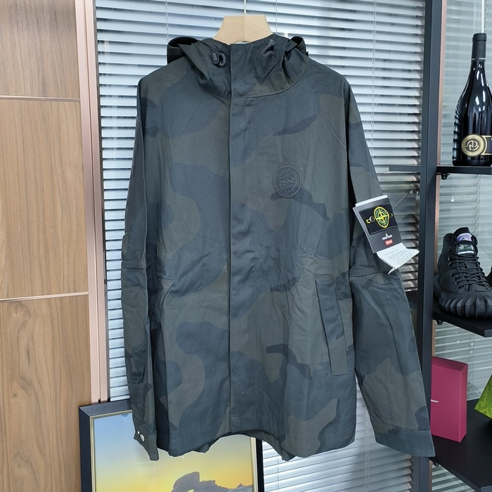 x - ストーンアイランド x シュプリームメンズ カジュアル コットン ジャケット Sto0014x2(バーガンディ/ダークグリーン)