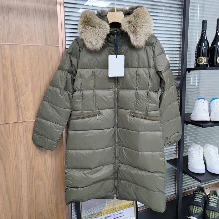 モンクレール レディース グースダウン カーキ ロングパディング -  Khaki Padding - mo73x