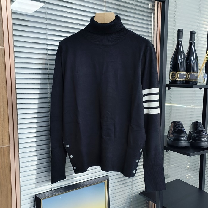 トムブラウン メンズ ブラック タートルニット - Knits - th137x